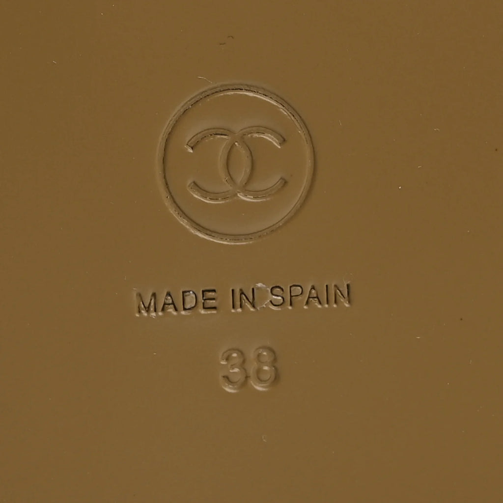 Suede Calfskin CC Loafers 38 Dark Beige