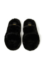 Twinset faux-fur slides in Black