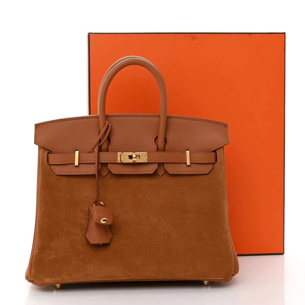 Veau Doblis Swift Grizzly Birkin 25 Gold