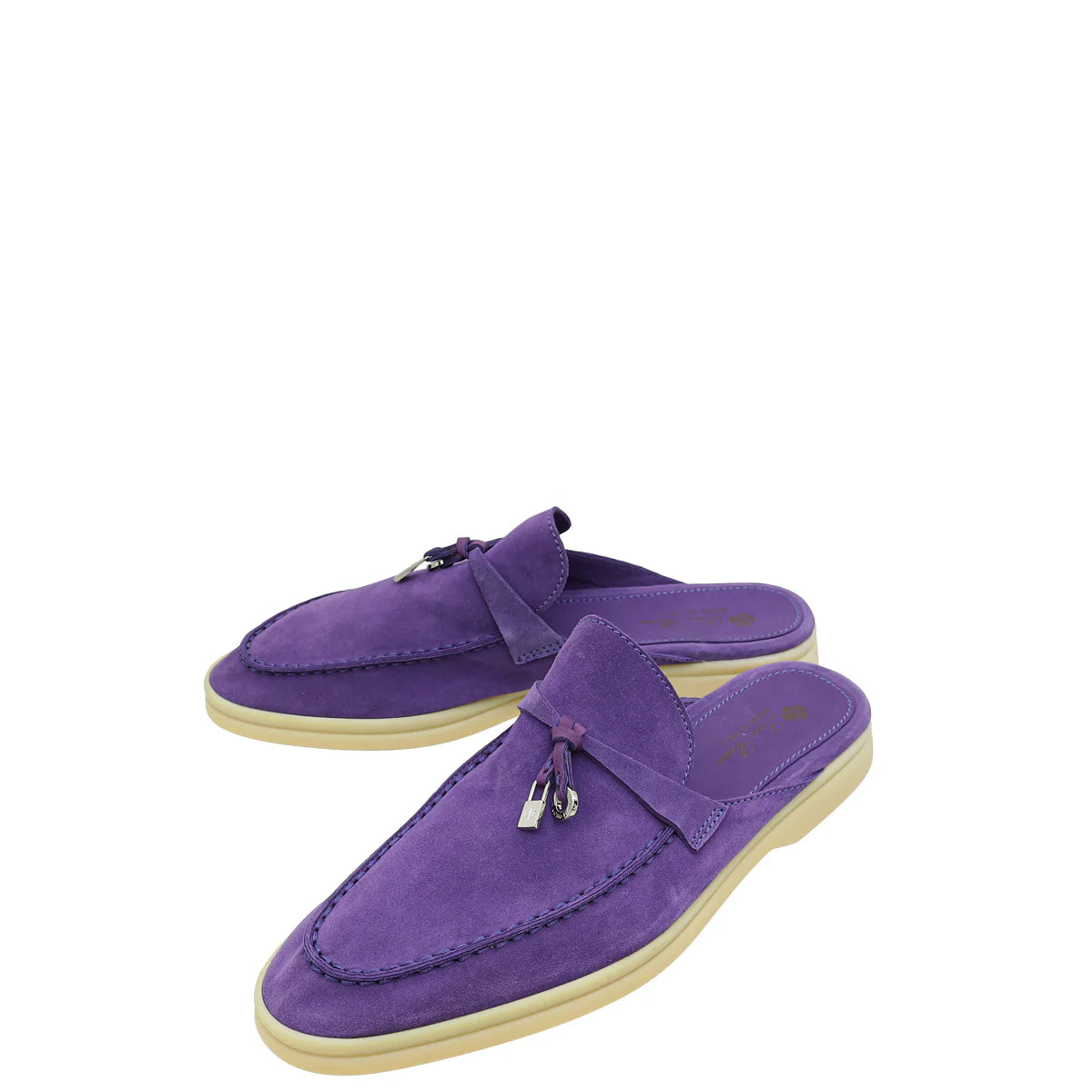 Loro Piana Purple Suede Summer Charms Walk