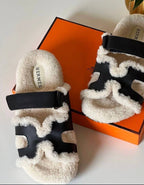 HERMES chypre shearling sandal