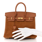 Veau Doblis Swift Grizzly Birkin 25 Gold