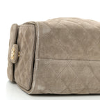 Suede Quilted Small Chanel 25 Handbag Dark Grey