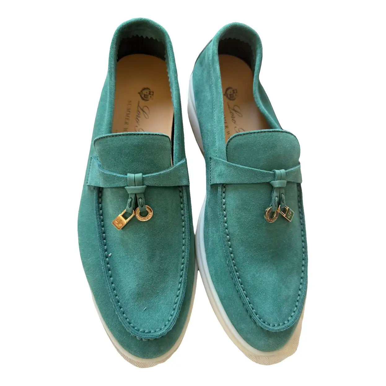 Loro Piana Green Suede Summer Charms Walk