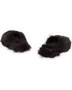 Horsebit Shearling Slippers Black