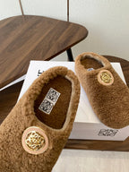 Loewe Birkenstock slippers brown wool