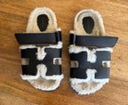 HERMES chypre shearling sandal